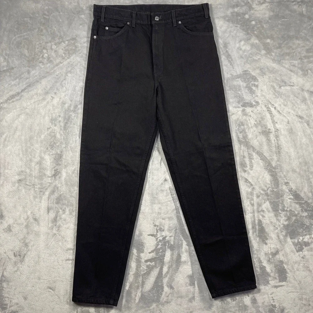 VTG 90's Orange Tab‎ Levis 550 Mens Black Relaxed Fit Tapered Jeans 38(36.5)x34